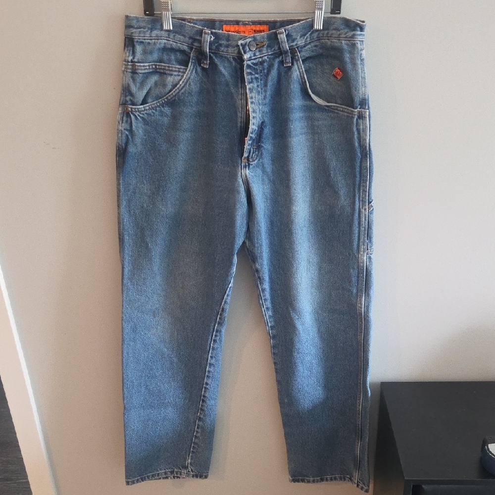 Lot of 2 Men's Wrangler FR Riggs Workwear Carpenter Blue Jeans